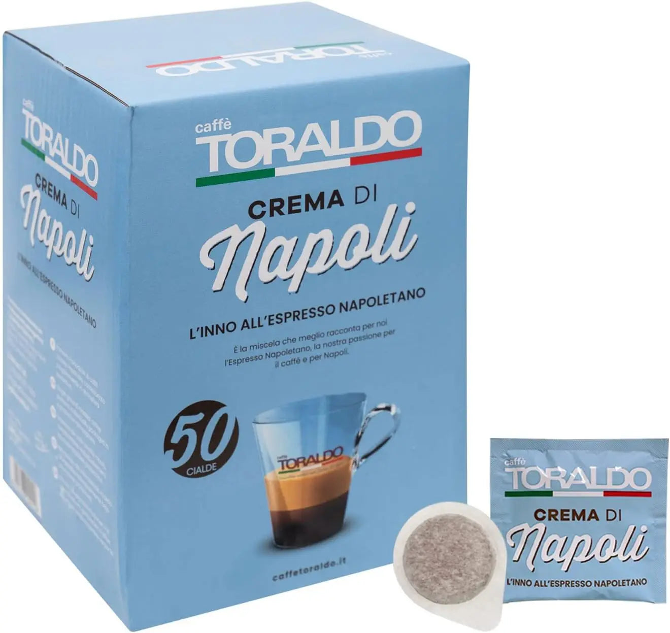Cialde Caffè Toraldo miscela Crema di Napoli ESE 44 mm (50 Unità)