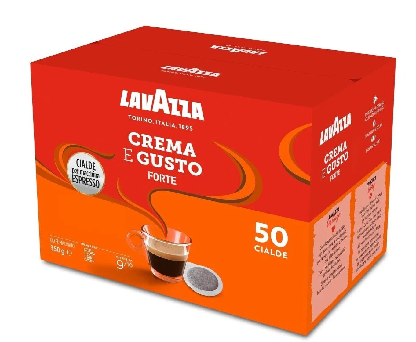 LAVAZZA CREMA E GUSTO FORTE 50 Cialde Caffè Espresso Italy Cialde Compostabili risveglio forte