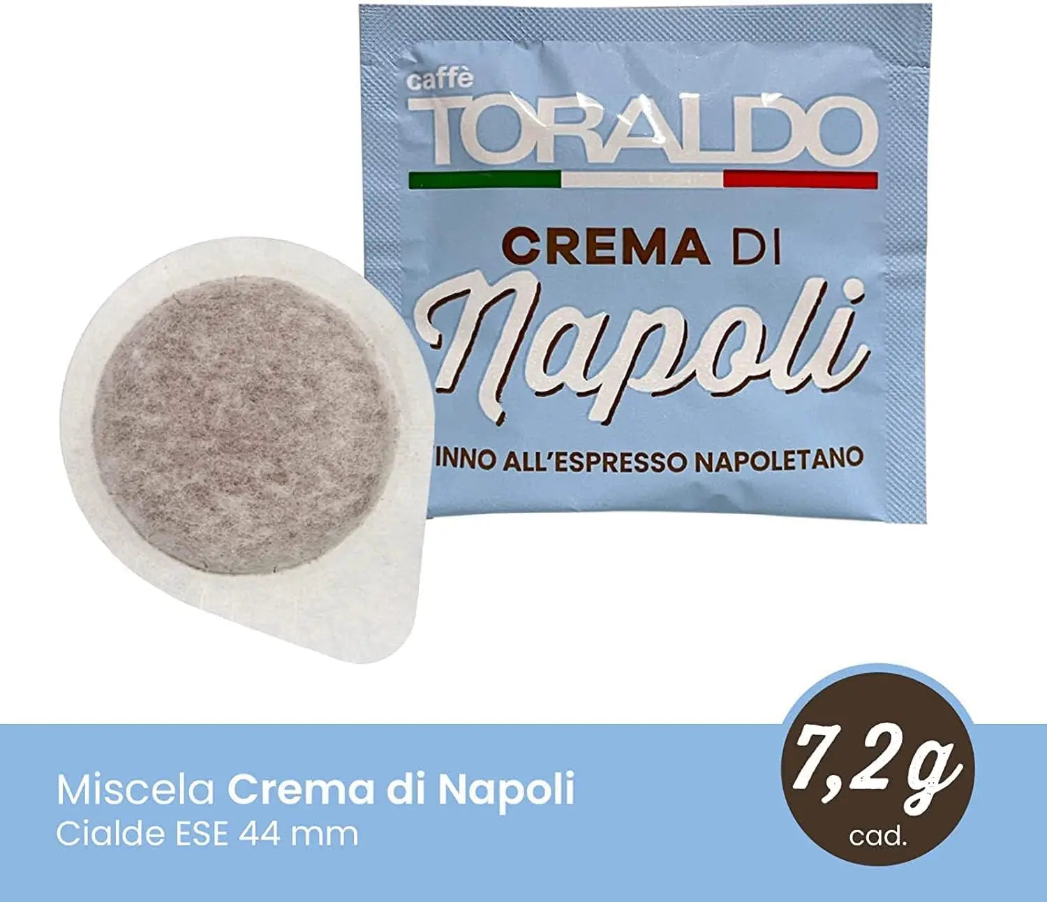 Cialde Caffè Toraldo miscela Crema di Napoli ESE 44 mm (50 Unità)