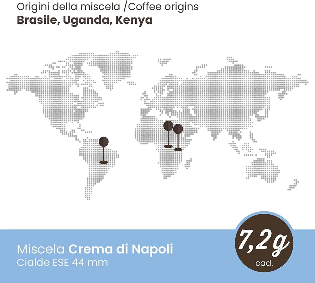 Cialde Caffè Toraldo miscela Crema di Napoli ESE 44 mm (50 Unità)