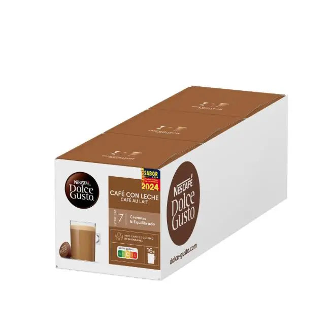 NESCAFE DOLCE GUSTO caffè con latte intensità 7 custodia 16 capsule-TOTAL 96 capsule
