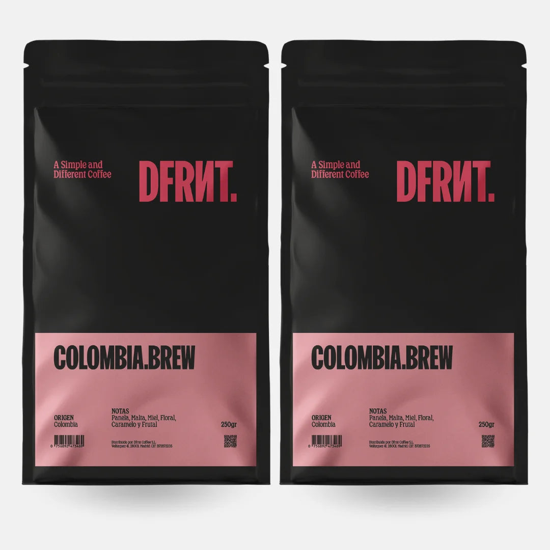 DFRNT.BREW Colombia. Chicchi di caffè specializzati - Preparazione ideale del filtro - Tostatura recente in Spagna - Note su pentola, malto, miele