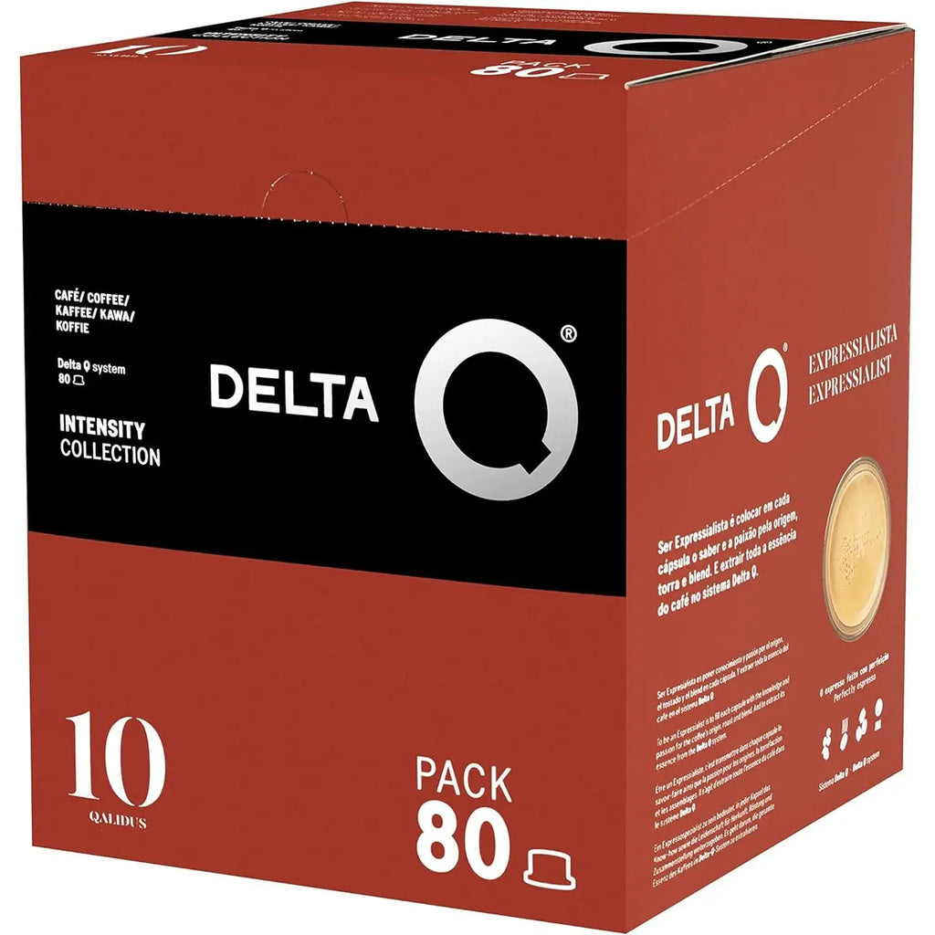 Delta Q - Capsule di caffè macinato Qalidus - Espresso intenso con note caramellate - Intensità 10 - Macinato naturale - 80 capsule