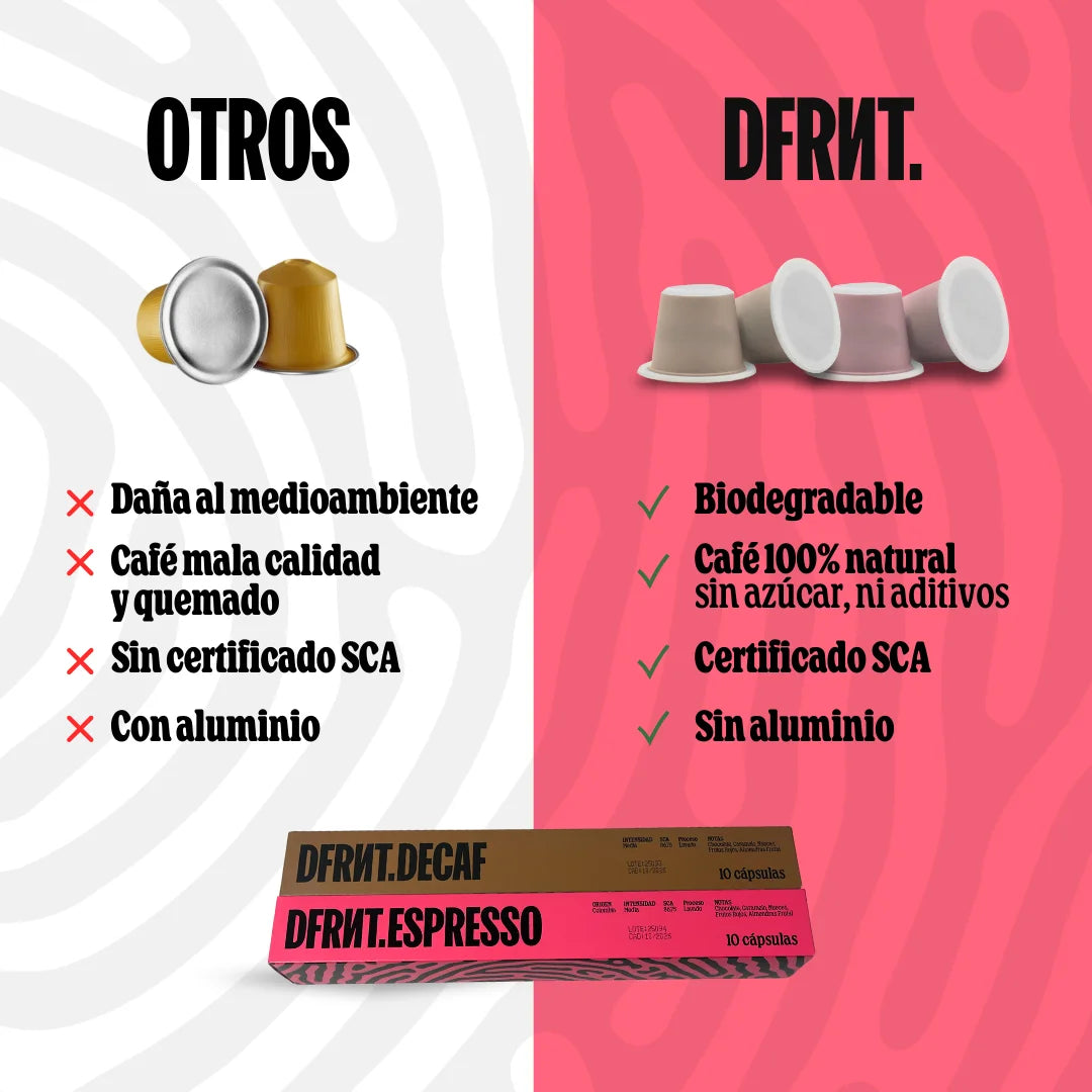 DFRNT.ESPRESSO Capsule caffè Speciality Colombia - Espresso ideale - Compatibile con Nespresso - Biodegradabile