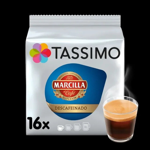 TASSIMO MARCILLA Capsule di Caffè Decafinato - CONFEZIONE 5 confezioni da 16 capsule, 80 capsule di perfetto caffè decaffeinato
