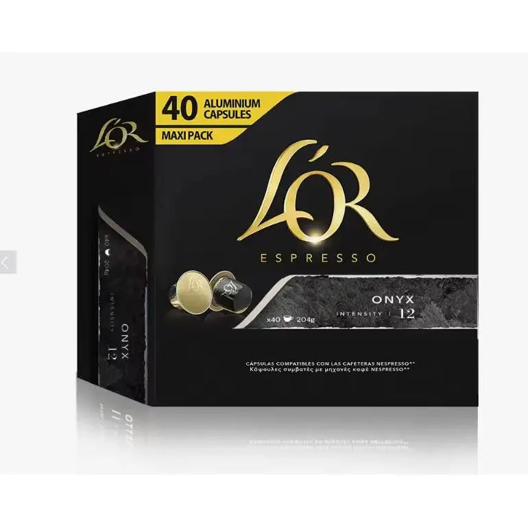 Capsule di caffè Onyx L'OR Maxi Pack da 40 unità compatibili con Nespresso - Prodotto in Spagna