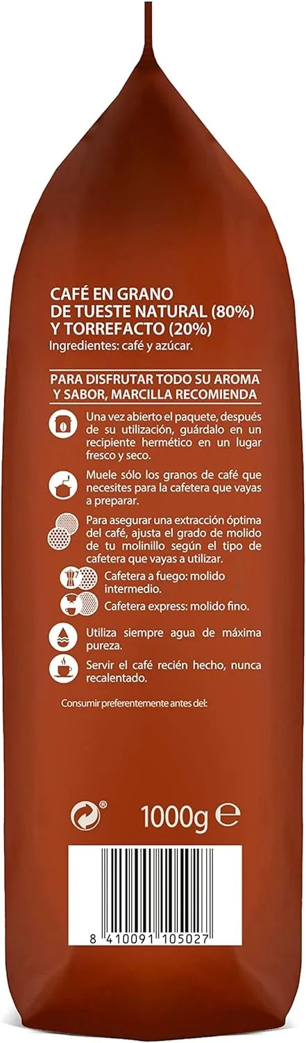 MARCILLA Ottimo aroma - Mix di chicchi di caffè 80/20 - 1 kg