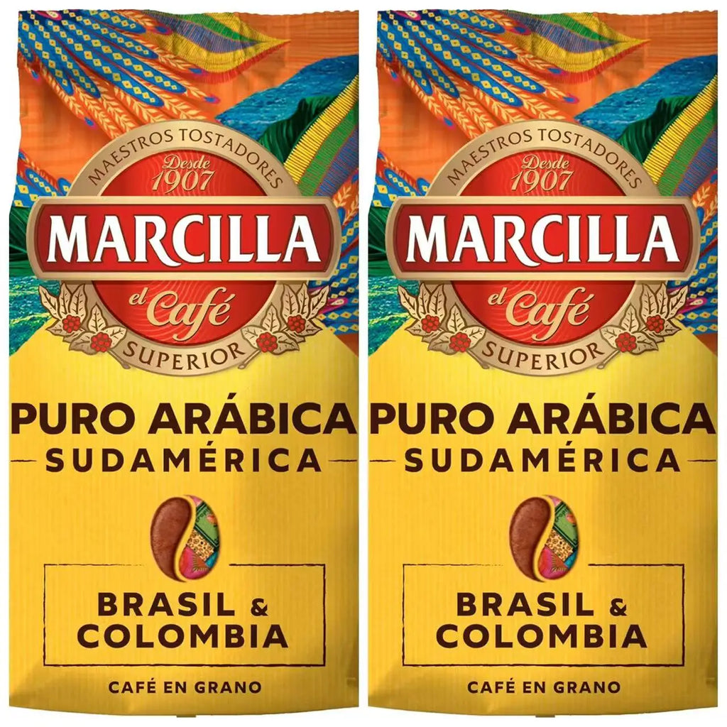 Marcilla Coffee Pure Grain Arabica Sud America Brasile e Colombia 400 g*2 sacchi