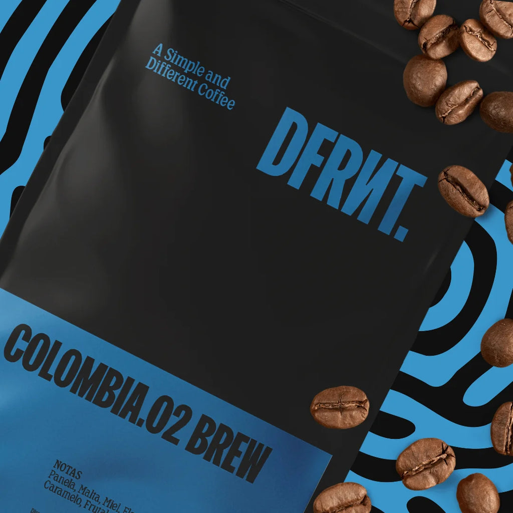 DFRNT.BREW Colombia. Chicchi di caffè specializzati - Preparazione ideale del filtro - Tostatura recente in Spagna - Note su pentola, malto, miele