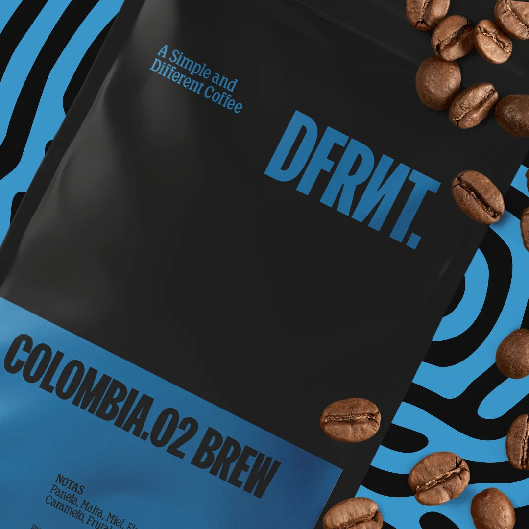 DFRNT.BREW Colombia. Chicchi di caffè specializzati - Preparazione ideale del filtro - Tostatura recente in Spagna - Note su pentola, malto, miele