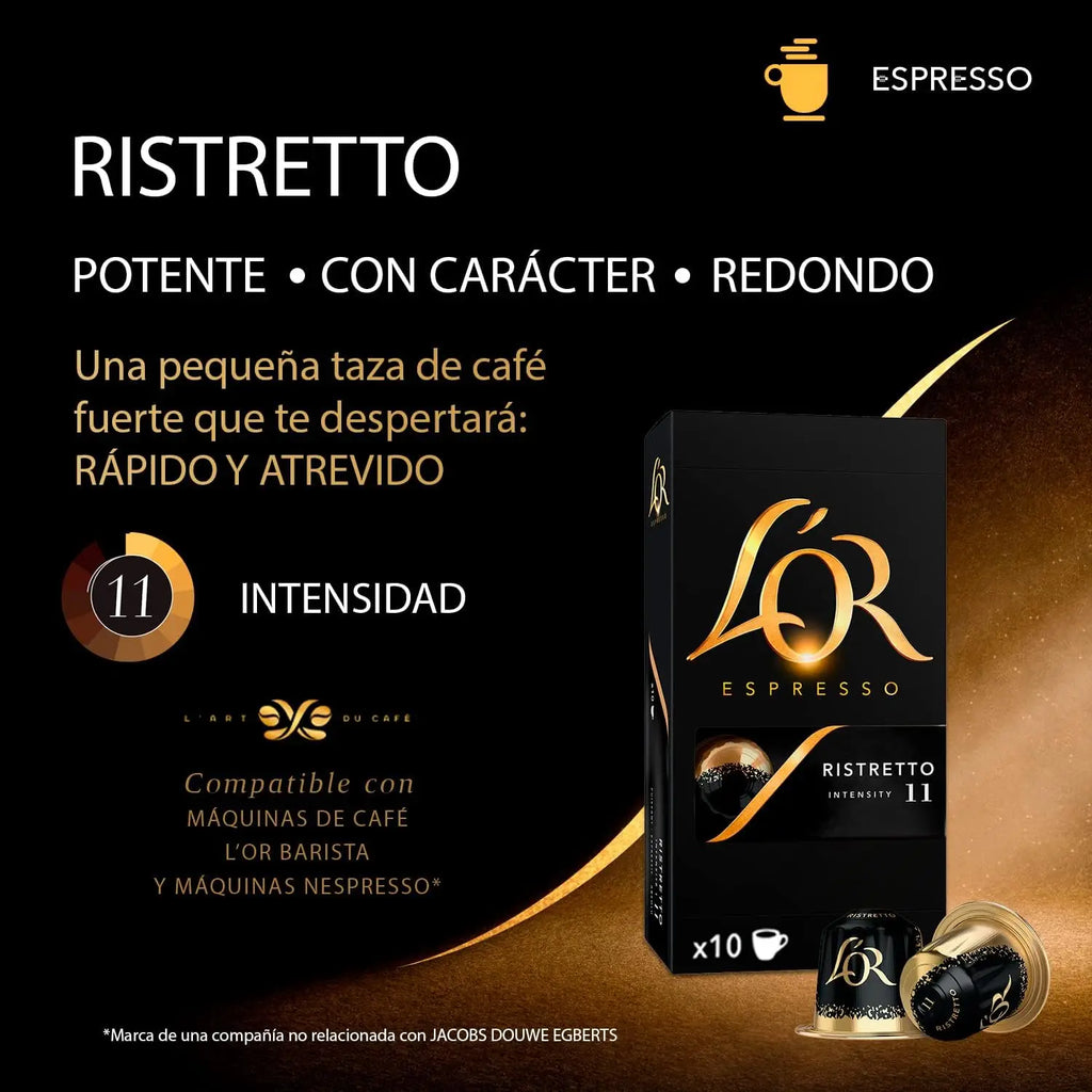 Capsule di caffè L'OR Ristretto intensità 11 (scatola da 50 capsule)