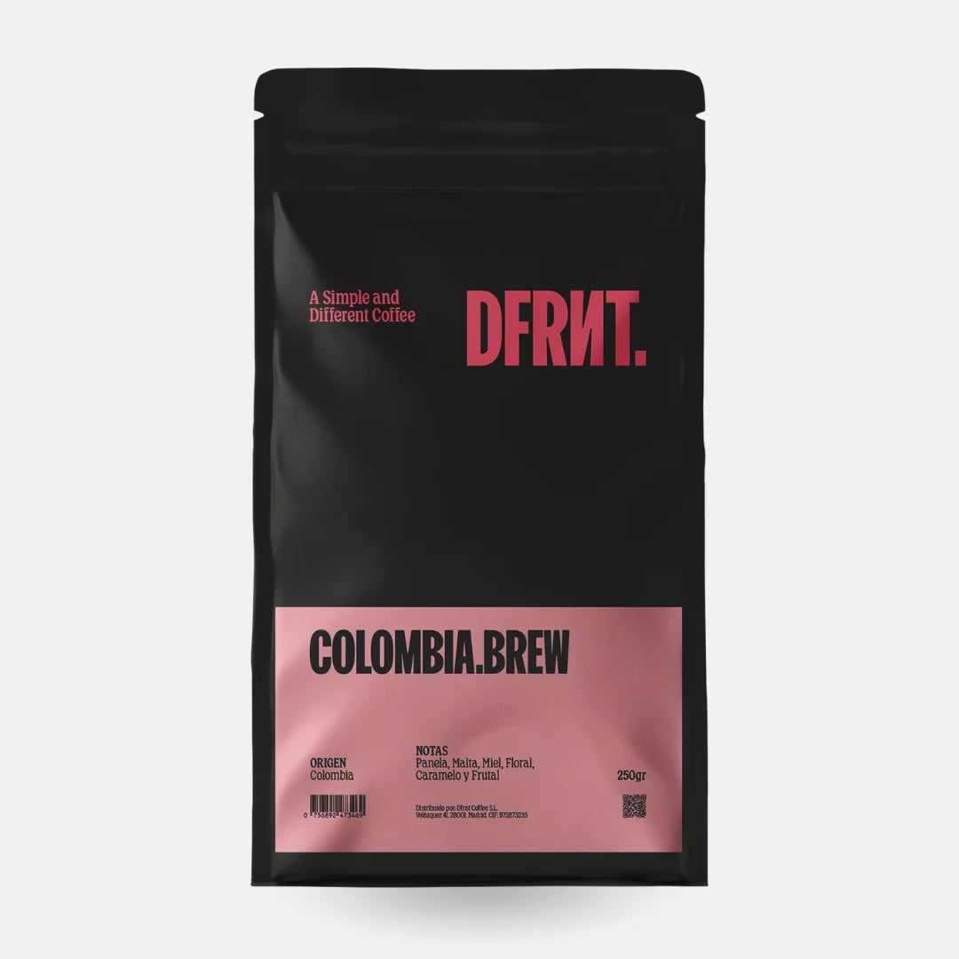 DFRNT.BREW Colombia. Chicchi di caffè specializzati - Preparazione ideale del filtro - Tostatura recente in Spagna - Note su pentola, malto, miele