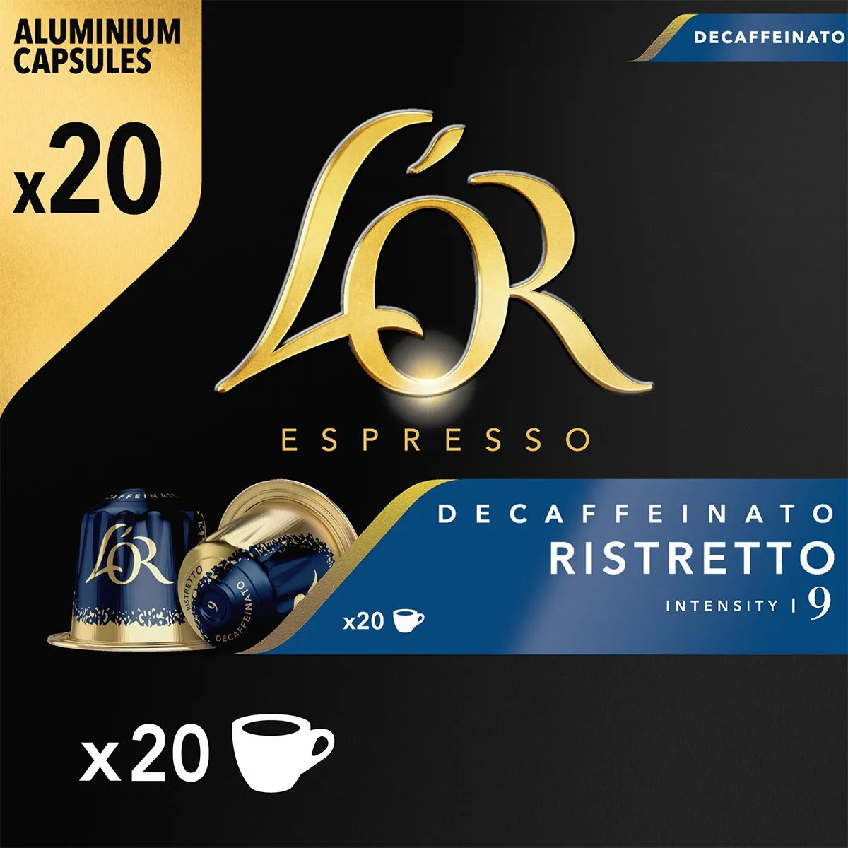 L'OR ESPRESSO caffè totale 120 capsule 20 capsule *6pack sontuoso-decaffeinato ristretto -colombia andes-onyx