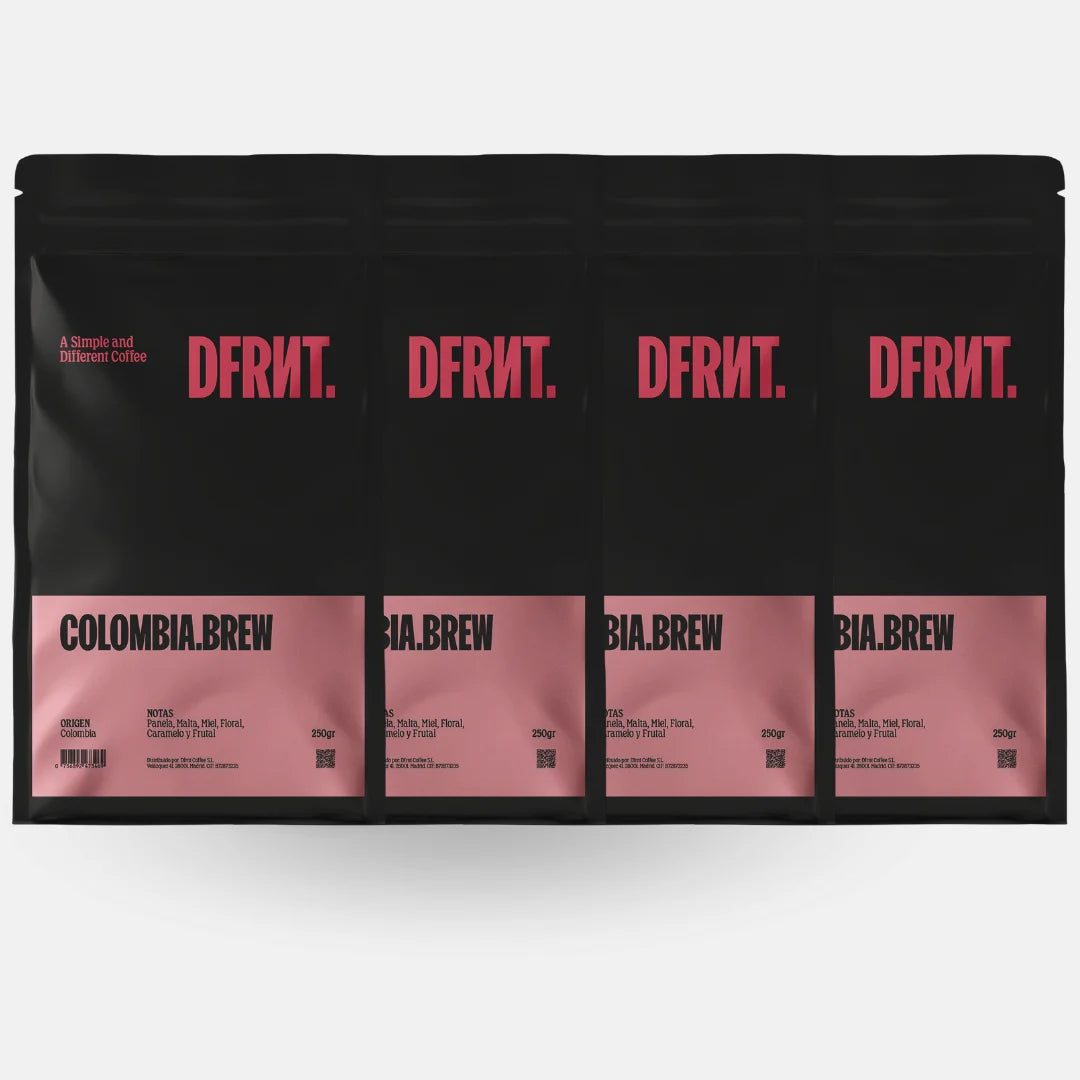 DFRNT.BREW Colombia. Chicchi di caffè specializzati - Preparazione ideale del filtro - Tostatura recente in Spagna - Note su pentola, malto, miele