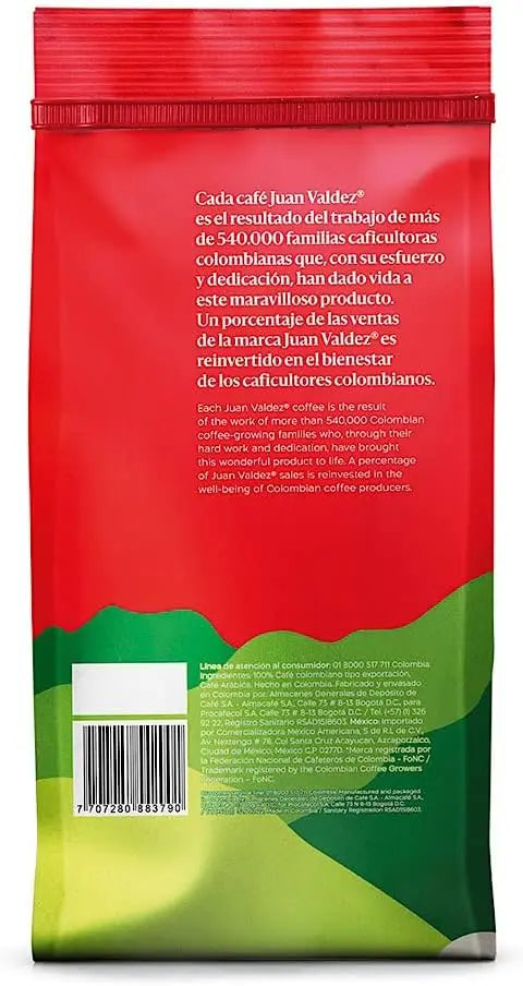 Caffè al mosto Juan Valdez, 250gr / 8,8 once Caffè tostato macinato forte colombiano al 100%