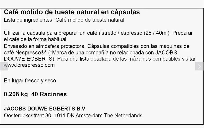 Capsule di caffè Onyx L'OR Maxi Pack da 40 unità compatibili con Nespresso - Prodotto in Spagna