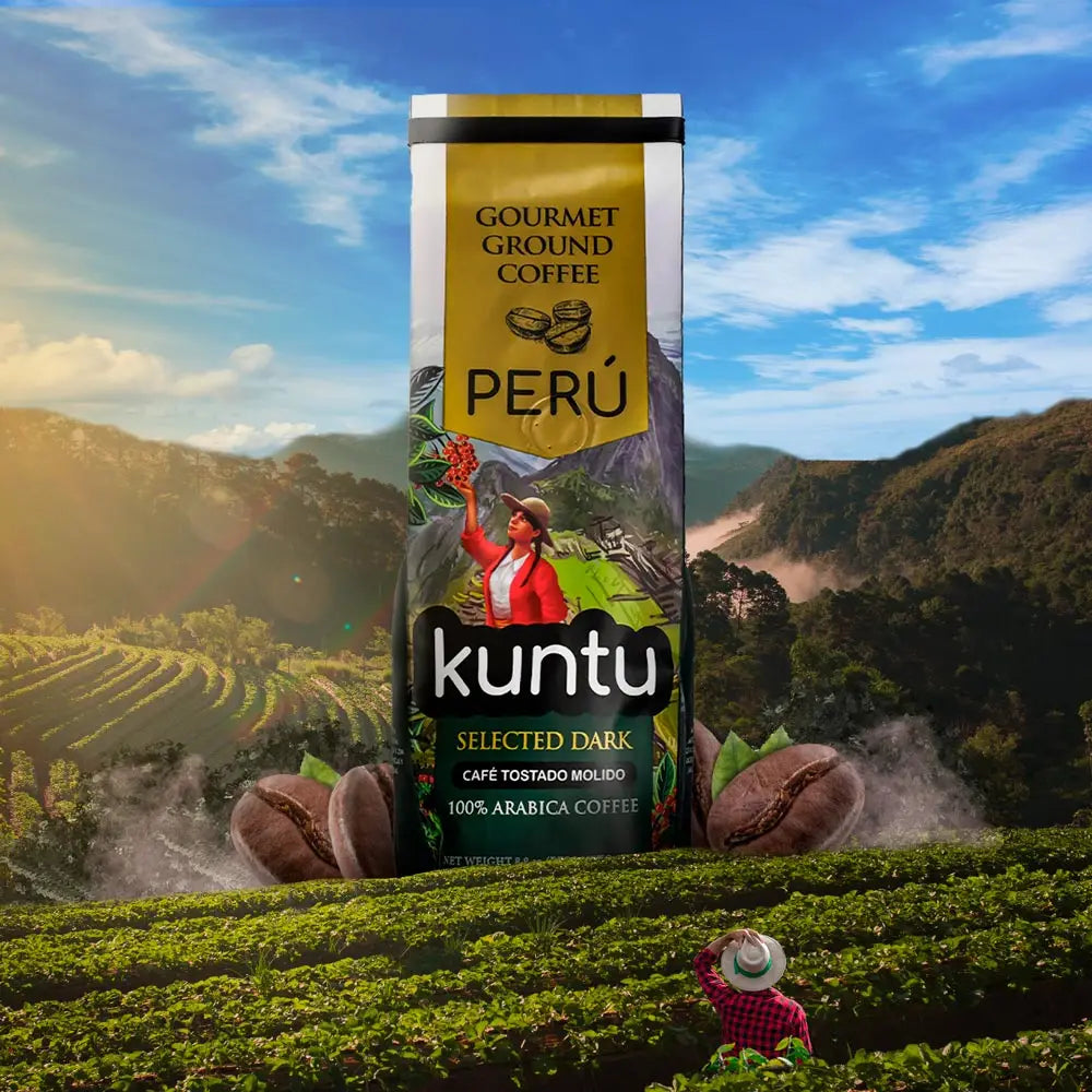 MARAS GOURMET KUNTU CAFFÈ SELEZIONATO SCURO 100% CAFFÈ MACINATO ARABICA PERUANO 8,8 once (250 gr)