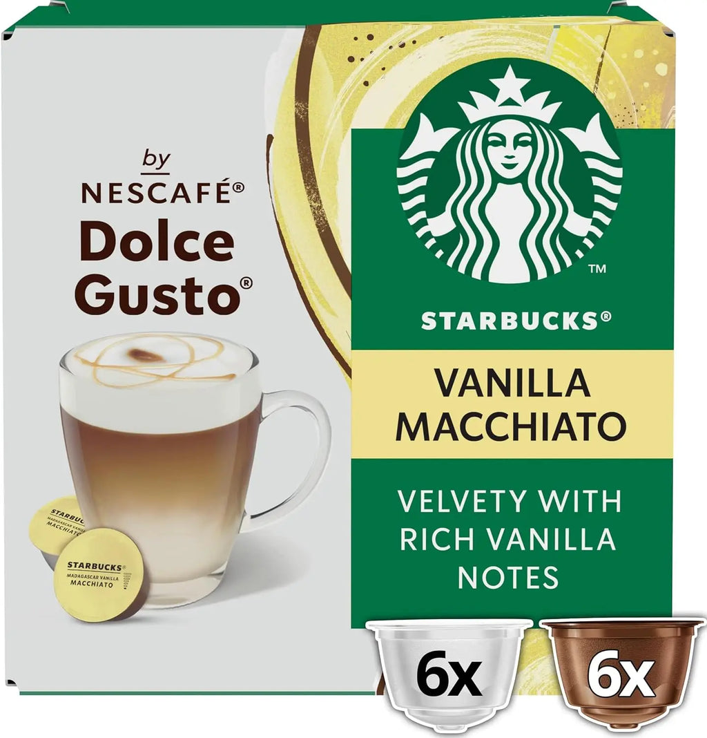STARBUCKS Capsule di caffè Vanilla Latte Macchiato De Nescafe Dolce Gusto, 36 unità (confezione da 3x12 capsule)