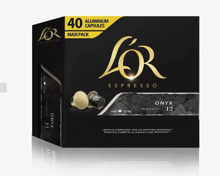 Capsule di caffè Onyx L'OR Maxi Pack da 40 unità compatibili con Nespresso - Prodotto in Spagna