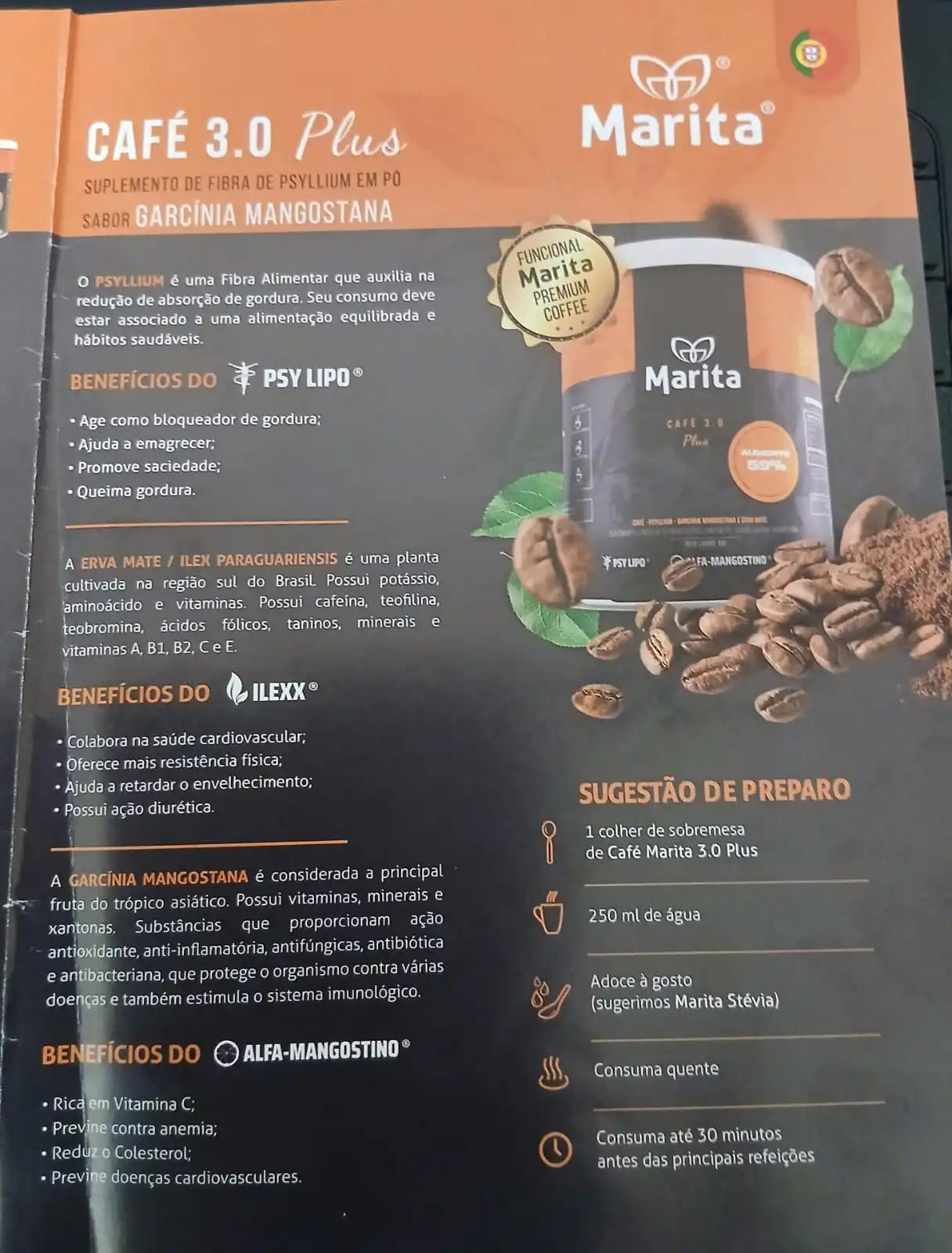 Marita 3.0 Plus Coffee 30 dosi con psyllium, garcinia mangostana, yerba mate e vitamine