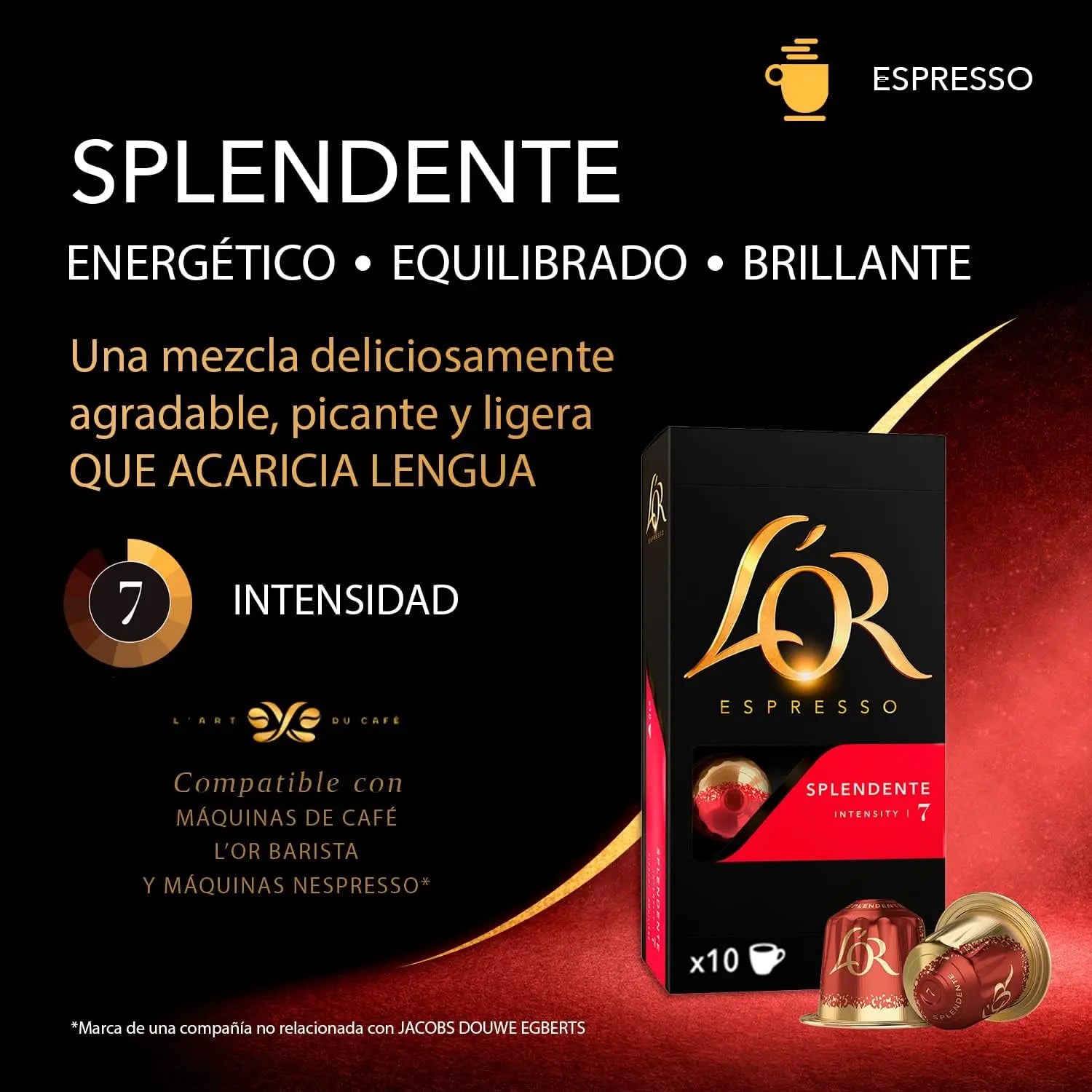 Capsule caffè L'OR Splendente intensità 7 (scatola da 50 capsule)