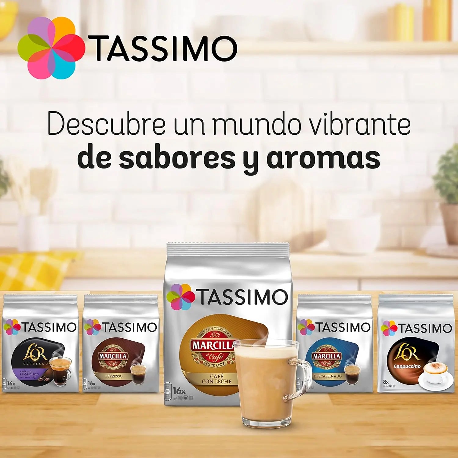 TASSIMO MARCILLA Capsule di Caffè Decafinato - CONFEZIONE 5 confezioni da 16 capsule, 80 capsule di perfetto caffè decaffeinato
