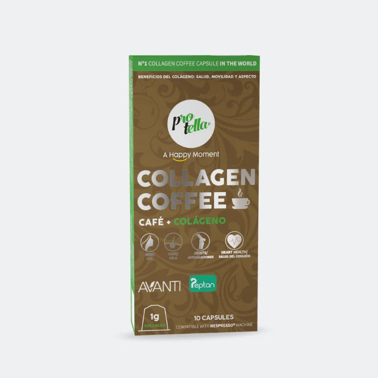 Protella Coffee Collageno 10x 40g - Pelle capsule radiosa - 50% Caffè + 50% Collagene