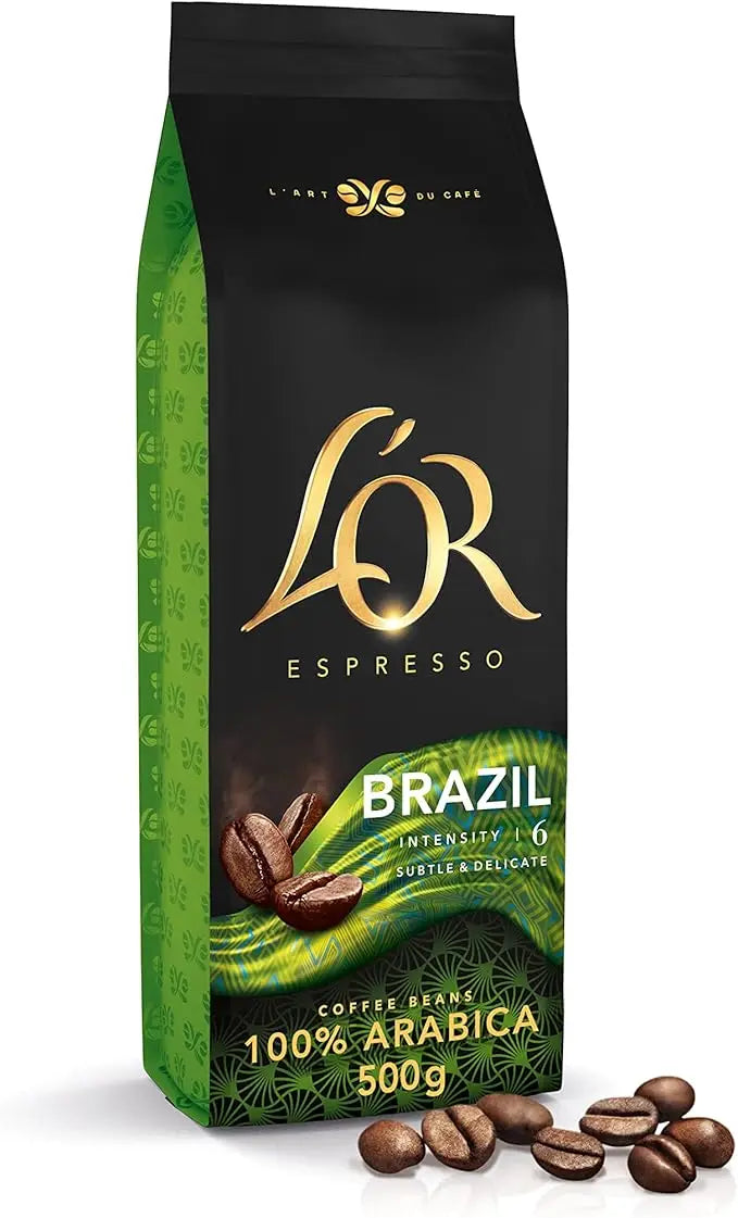 L'OR 2x500g Espresso Colombia Chicchi di Caffè Naturali 100% Arabica-L'OR 2x450 gr Caffè Espresso Chicchi Passione Rossa Maranello Espresso-L'OR 2*500g Espresso Brasile Chicchi di Caffè Naturali 100% Arabo-a