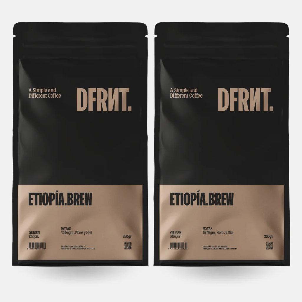 DFRNT. ETIOPIA.BREW Chicchi di caffè specializzati - Filtro ideale - Torrefazione recente in Spagna - Note di tè nero, fiori e miele - 500 g