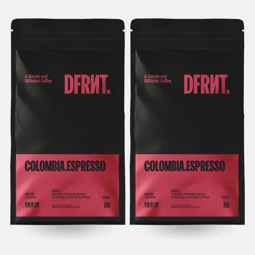 DIFFERENTE.. COLOMBIA.ESPRESSO Chicchi di caffè specialità Colombia Espresso - Cioccolato, Caramello e Frutti rossi - Tostati di recente in Spagna - 500gr