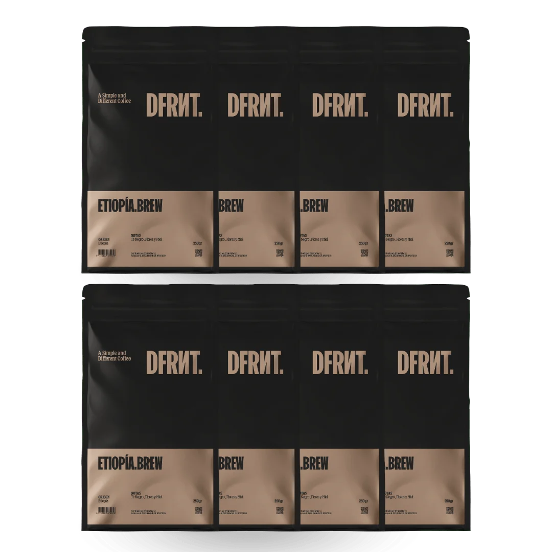DFRNT. ETIOPIA.BREW Chicchi di caffè specializzati - Filtro ideale - Torrefazione recente in Spagna - Note di tè nero, fiori e miele - 500 g