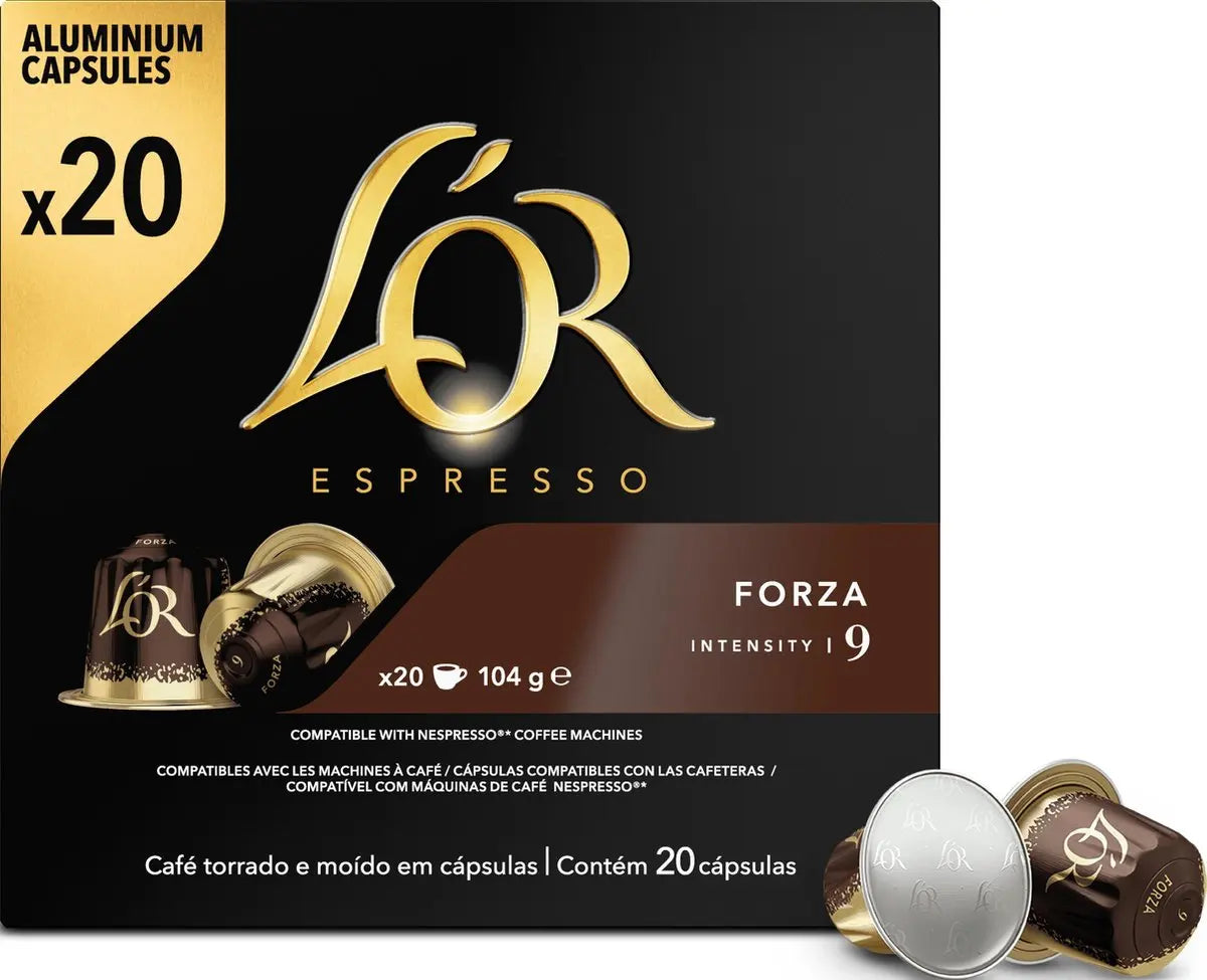 L'Or Café Forza Intensidad 9 - Confezione da 200 capsule compatibili con Nespresso