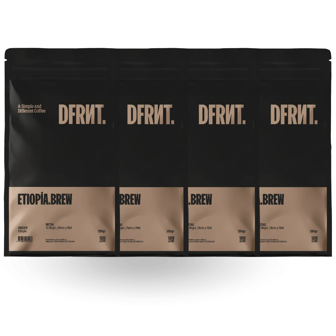 DFRNT. ETIOPIA.BREW Chicchi di caffè specializzati - Filtro ideale - Torrefazione recente in Spagna - Note di tè nero, fiori e miele - 500 g