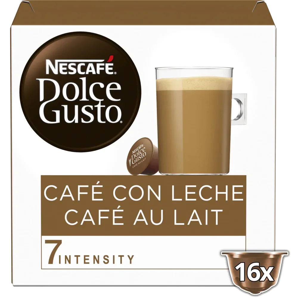 Nescafé Dolce Gusto Caffè al Latte, Confezione da 3 x 16 Capsule - Totale: 48 Capsule di Caffè