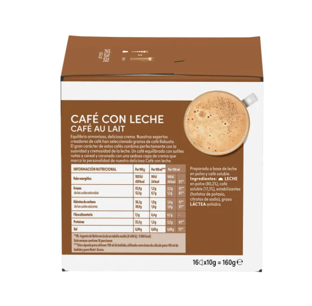 NESCAFE DOLCE GUSTO caffè con latte intensità 7 custodia 16 capsule-TOTAL 96 capsule