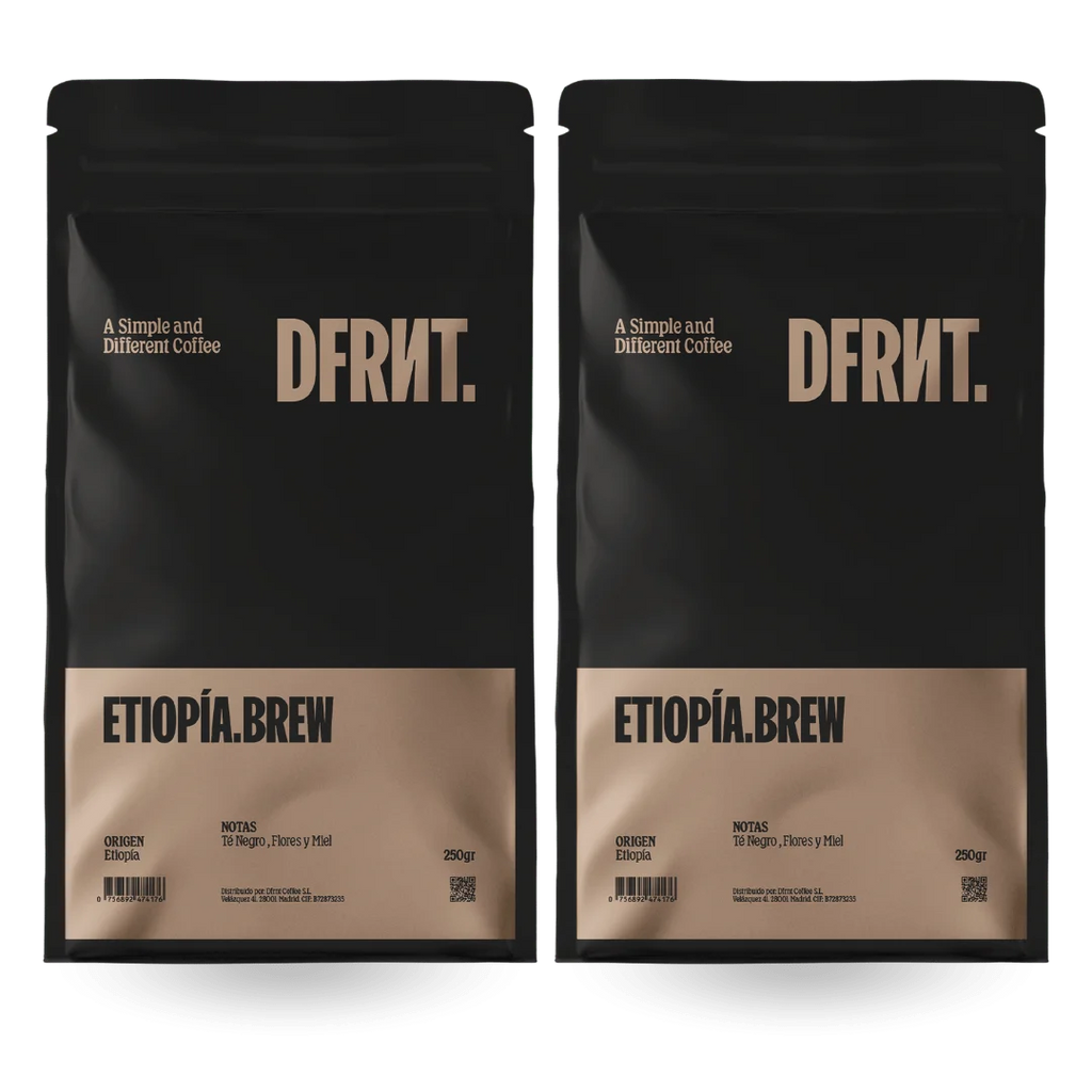DFRNT. ETIOPIA.BREW Chicchi di caffè specializzati - Filtro ideale - Torrefazione recente in Spagna - Note di tè nero, fiori e miele - 500 g