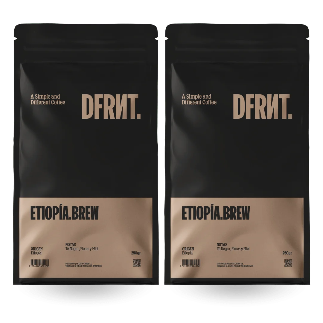 DFRNT. ETIOPIA.BREW Chicchi di caffè specializzati - Filtro ideale - Torrefazione recente in Spagna - Note di tè nero, fiori e miele - 500 g