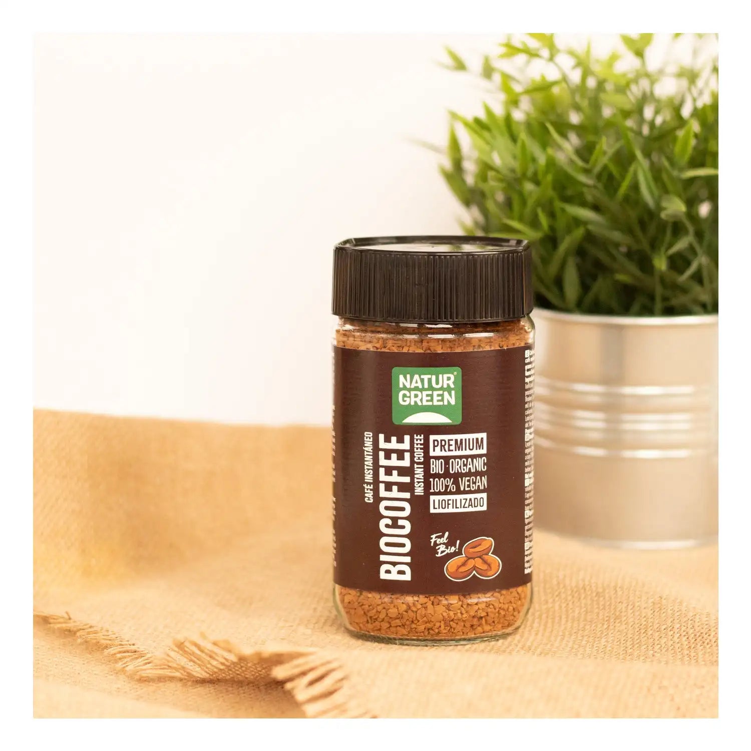 Biocafé istantaneo biologico 100g Caffè solubile biologico Aroma morbido e naturale Sano senza additivi NATURGEN