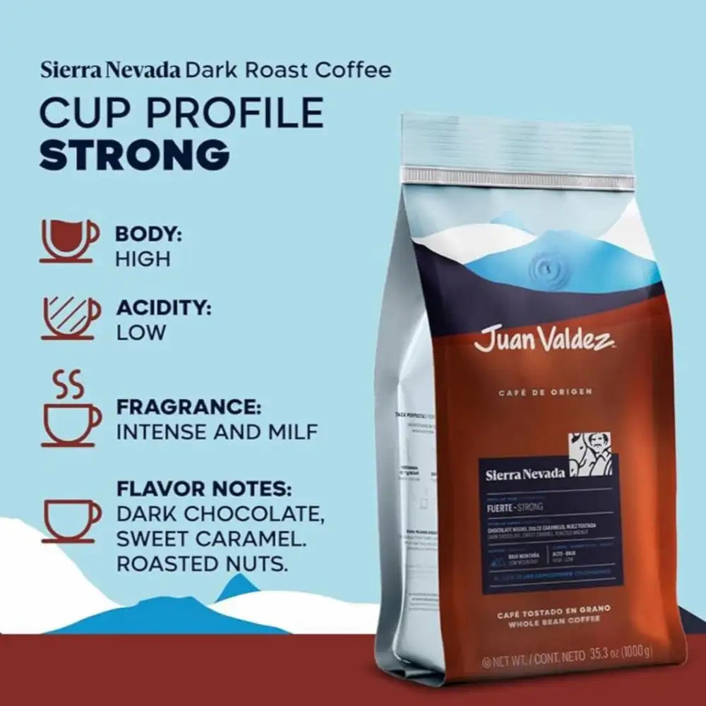 Juan Valdez Sierra Nevada |   Caffè in Grani Tostato Intenso - 1Kg - Juan Valdez Café