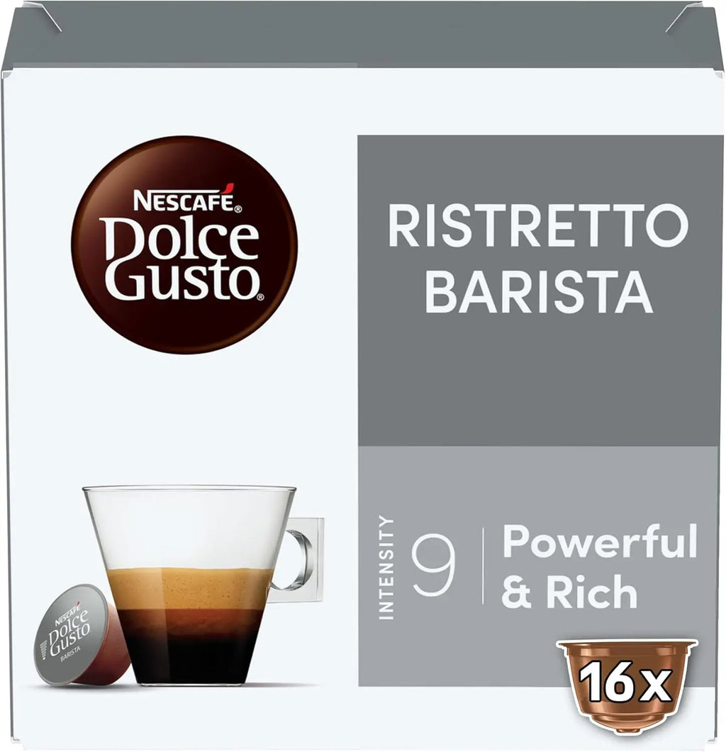 NESCAFÉ Dolce Gusto Ristretto Barista, 48 capsule, Espresso forte, Intensità 9, Caffè tostato intenso (confezione 3 x 16)