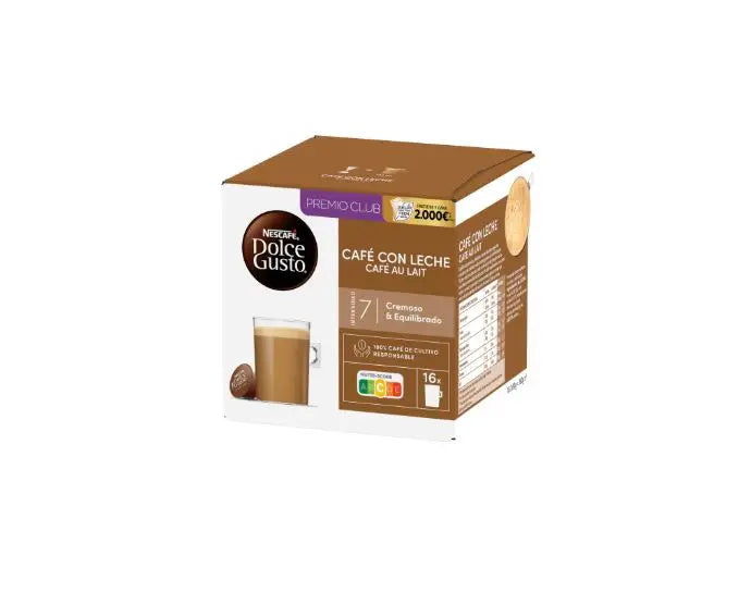 Nescafé Dolce Gusto Caffè con Latte Capsule per Sistema a Capsule, 16 Unità
