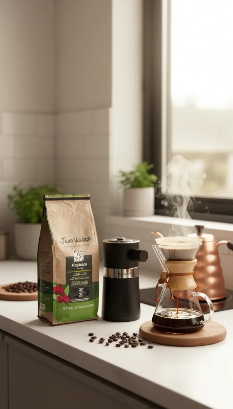 Juan Valdez Caffè in Grani 1KG Sostenibile Biologico Selezione Speciale con Note di Sapore Moringa, Tè e Noci Tostate – Certificato USDA Organic, Corpo Medio, Senza Pesticidi