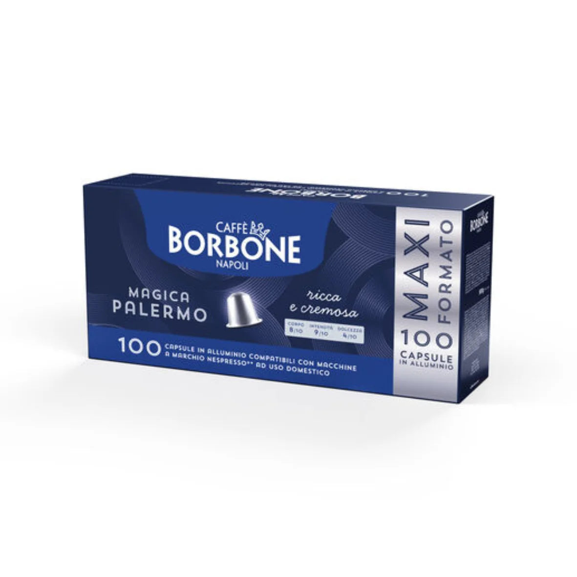 100 Capsule Caffè Borbone in Alluminio Compatibili con Macchine Nespresso (10x10pz)