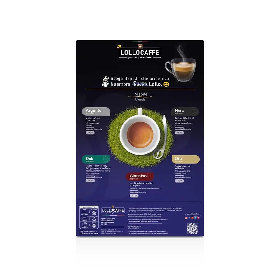 Caffè Lollo Passionemito, Miscela Dec- 400 Capsule - Compatibili con le Macchine ad uso domestico Lavazza A Modo Mio*