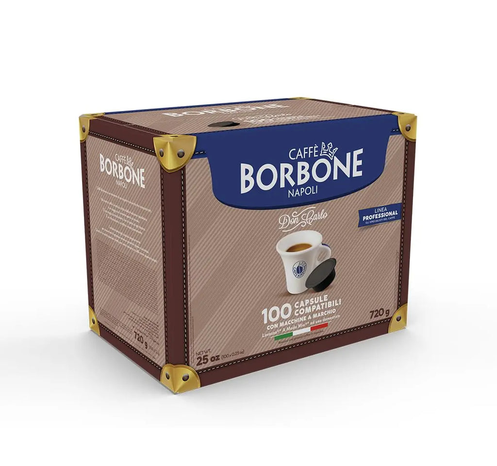 Caffè Borbone Don Carlo, Miscela Blu - 100 Capsule - Compatibili con le Macchine ad uso domestico Lavazza* A Modo Mio*