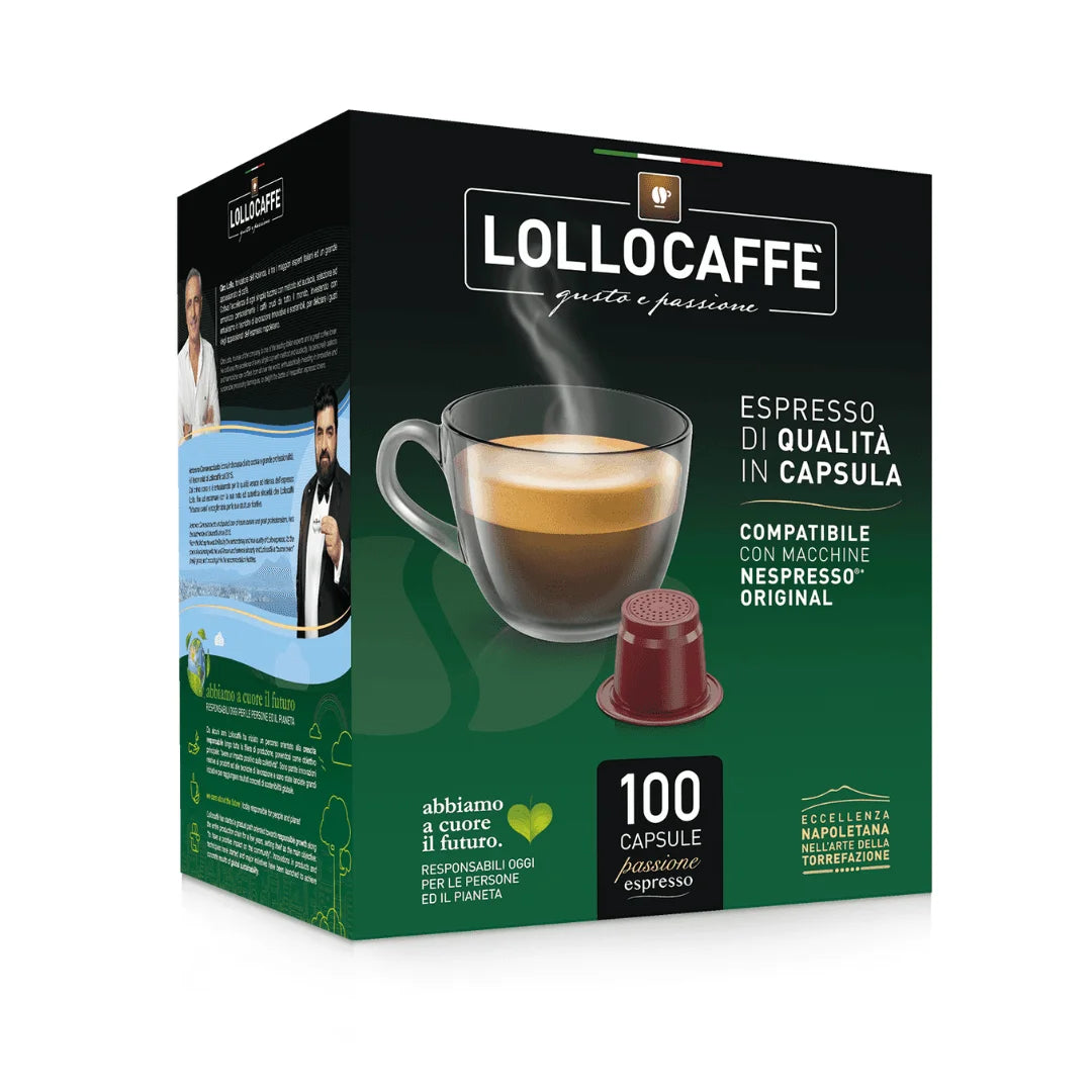 100 Capsule Caffè Lollo Compatibili con Macchine Nespresso
